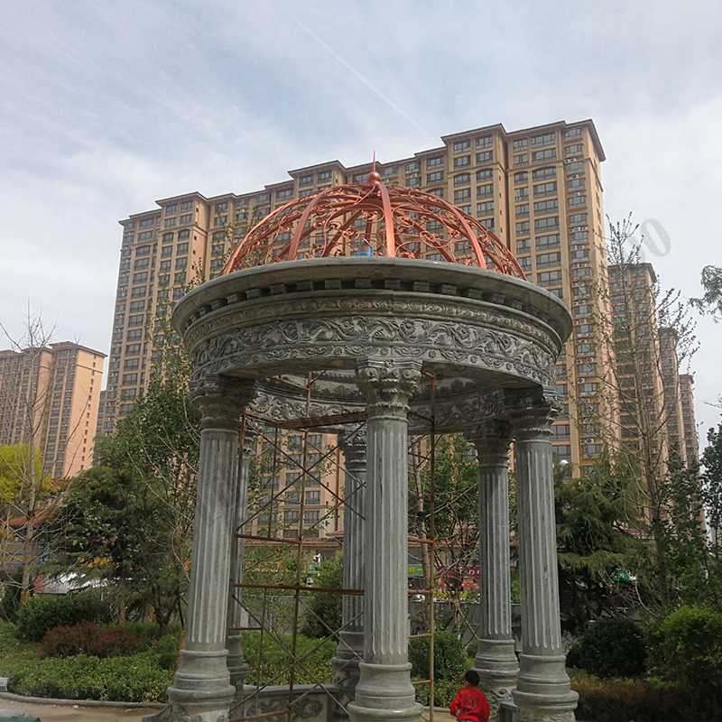 歐式景觀亭子，小區(qū)石雕涼亭，大理石石材亭子