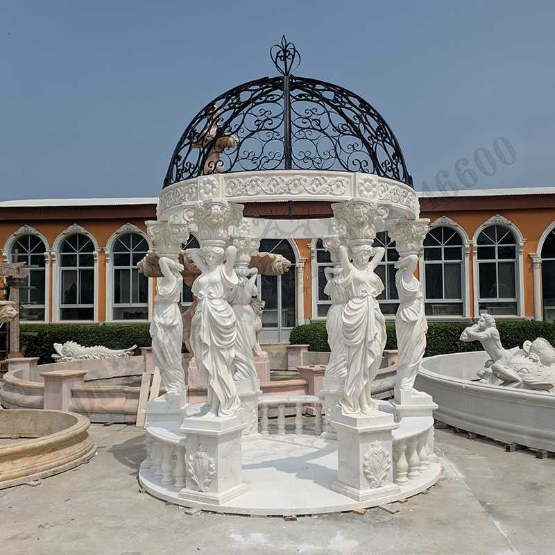 歐式人物涼亭，歐式石雕涼亭，石雕人物涼亭