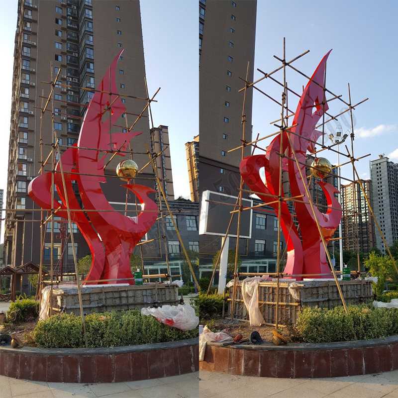 大型不銹鋼景觀雕塑,室外大型景觀雕塑,廣場(chǎng)不銹鋼標(biāo)志
