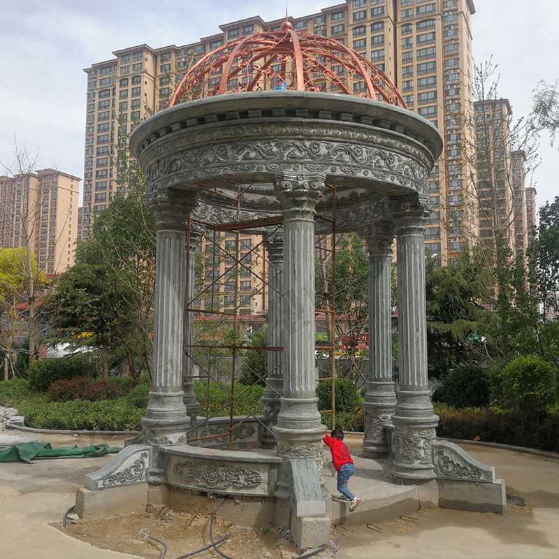 小區景觀涼亭,大理石亭子安裝